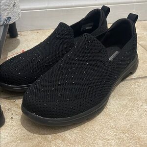 Skechers Women's Black Knit Slip-On Shoes